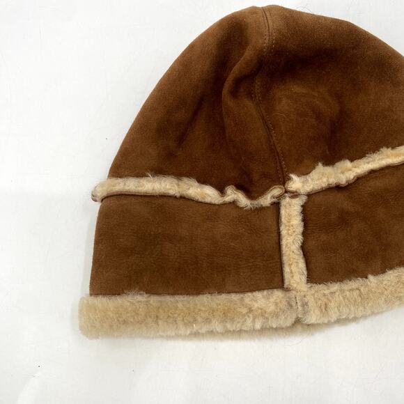 L.L. Bean vintage Sherpa lined suede beanie - Picture 3 of 6